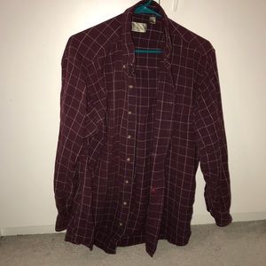 Men’s burgundy flannel